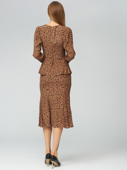 Платье миди с баской