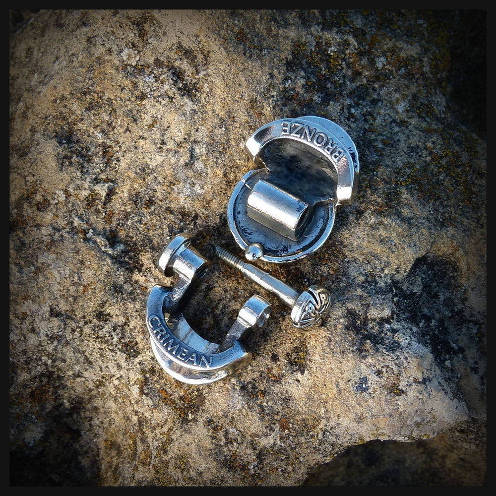 Замок для браслета из паракорда или кожи "Тор" мельхиор