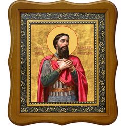 Владимир Новгородский Святой благоверный князь. Икона на холсте.