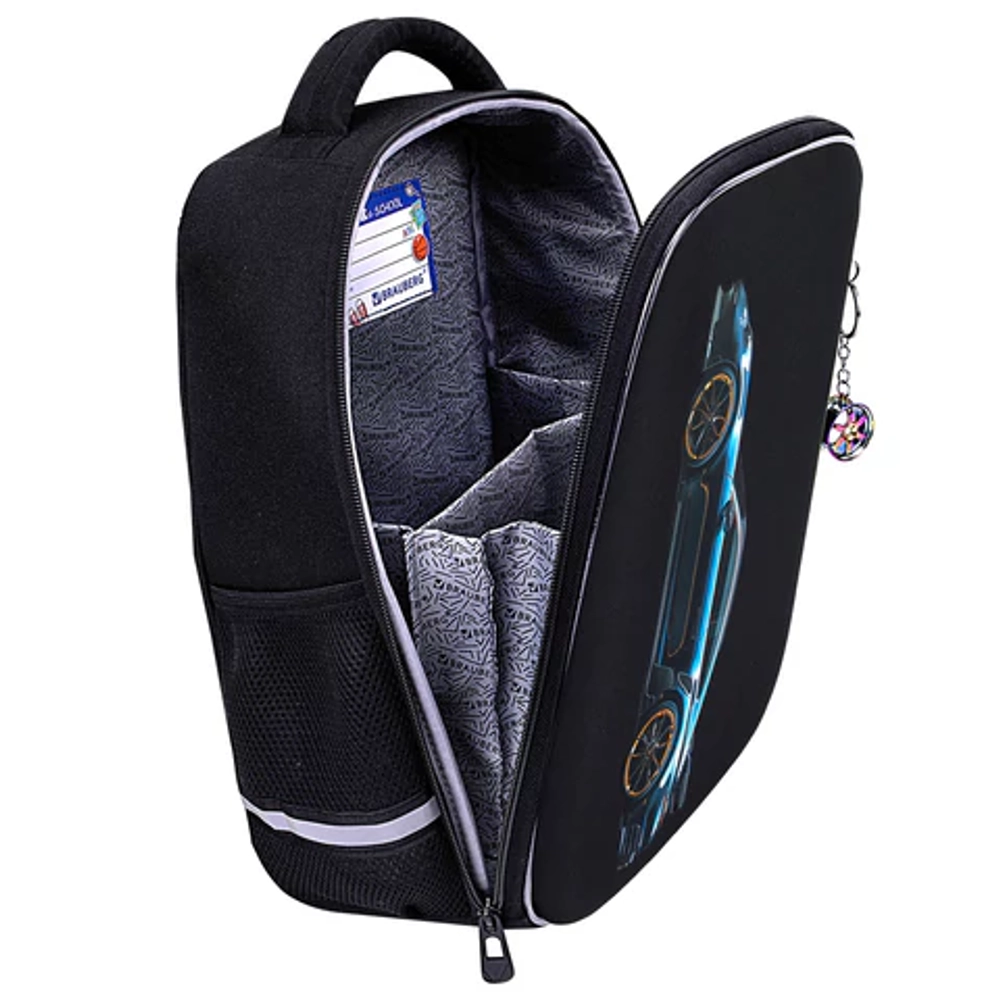 Ранец BRAUBERG LIGHT, 1 отделение, с брелком, Vertical car, 36х26х13 см, 273110