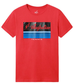 Мужская теннисная футболка Australian Cotton T-Shirt With H-Line - rosso vivio