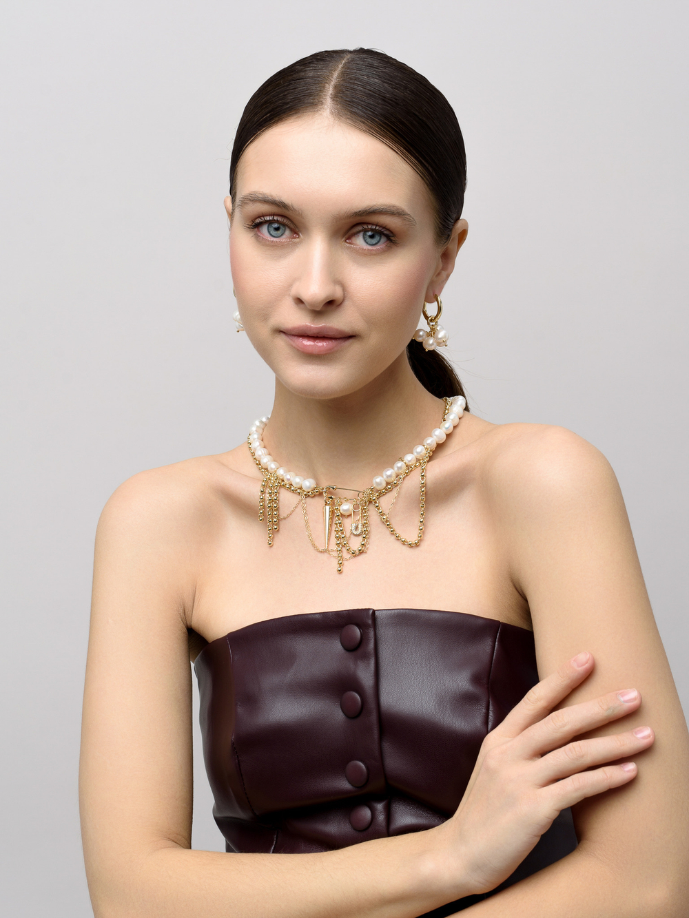 Колье "Pin Pearl" Gold