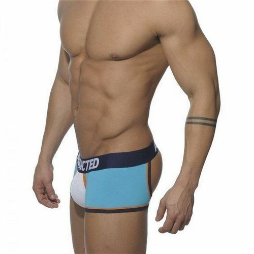 Мужские трусы джоки боксеры голубые с белой вставкой Seobean Addicted