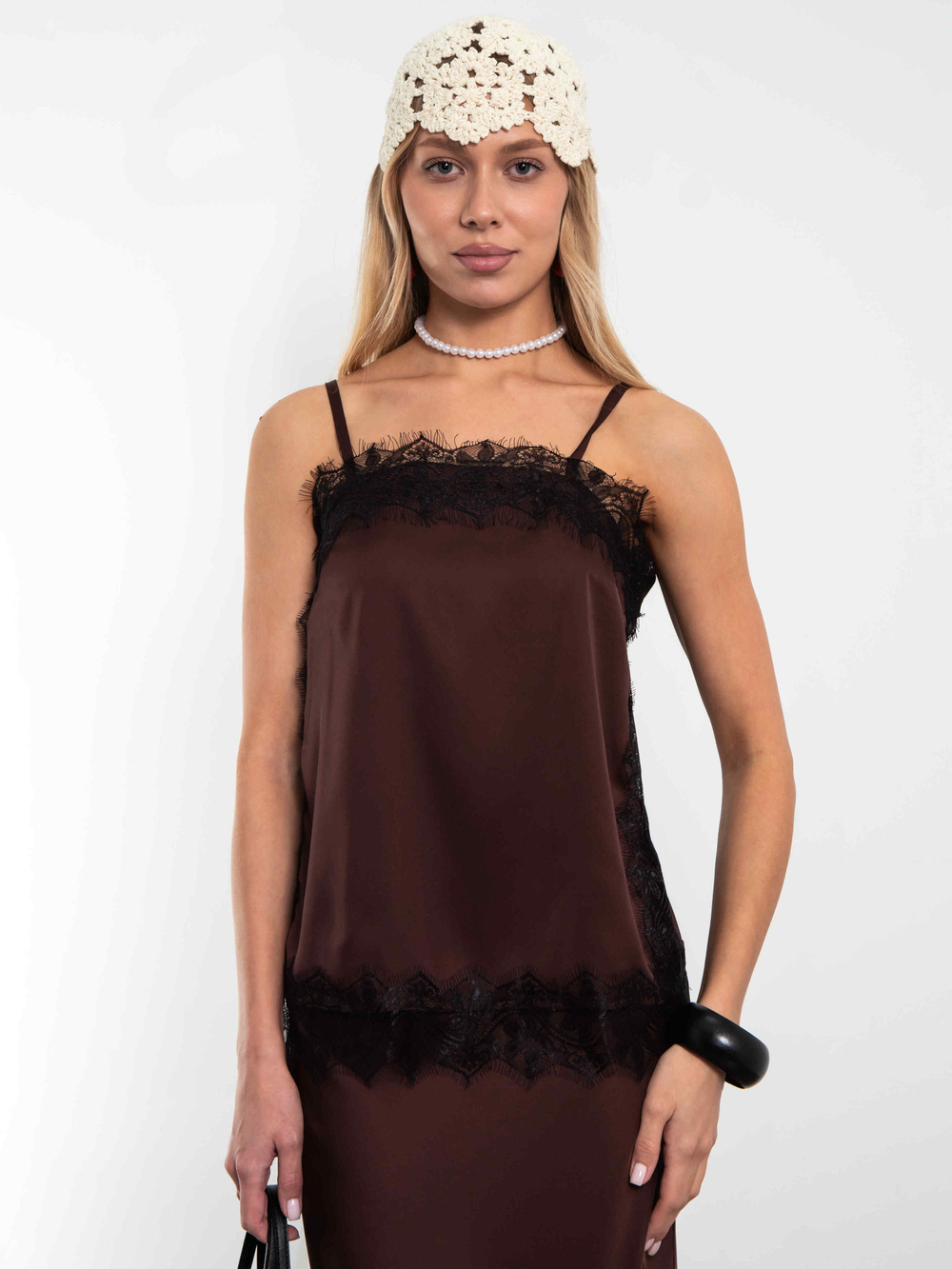 Блуза-топ Шантилье (горький шоколад)