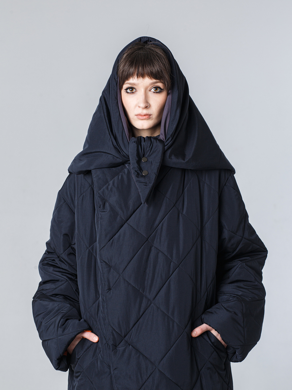 Утепленный платок "Косынка". Черный