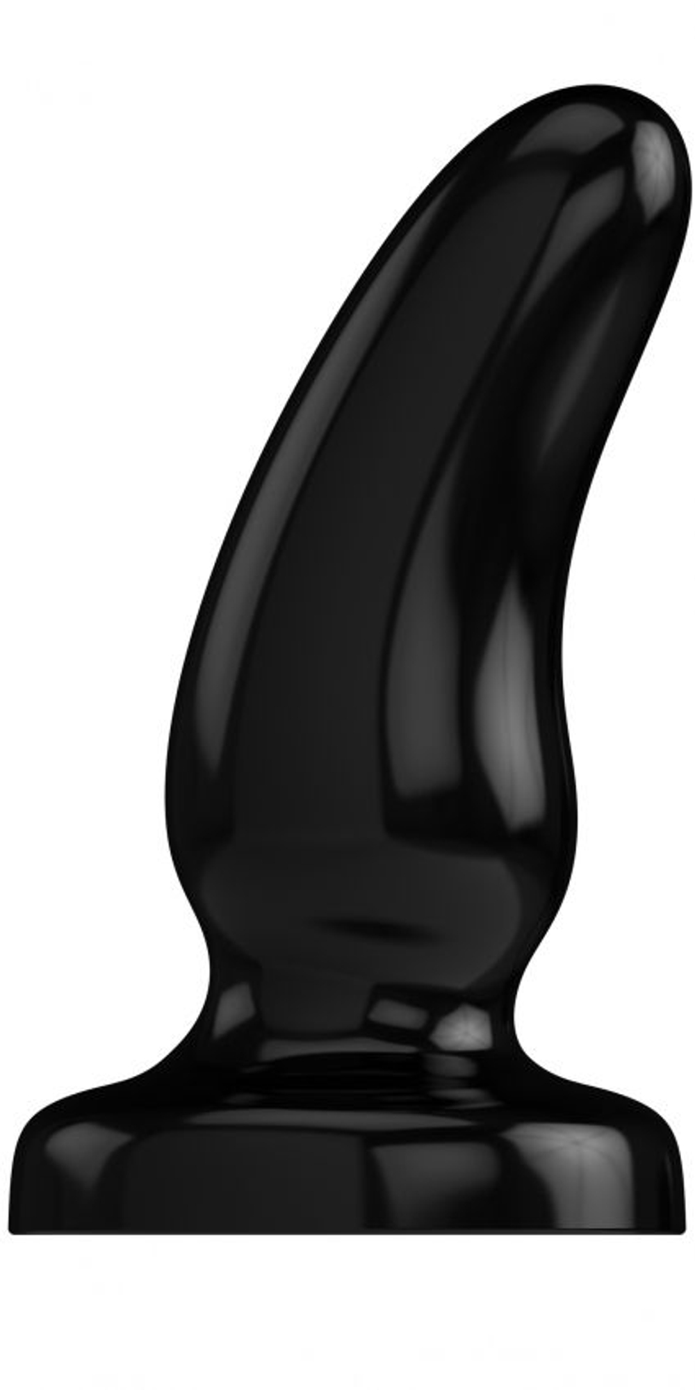 Черный изогнутый анальный стимулятор Bottom Line Model 7 - 10,5 см. (Цвет: черный)