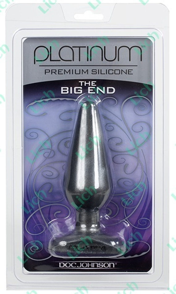 Серая анальная пробка PLATINUM SILICONE THE BIG END