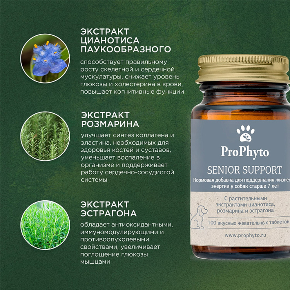 Функциональная кормовая добавка для собак и кошек ProPhyto Сеньор Саппорт, 30 таблеток