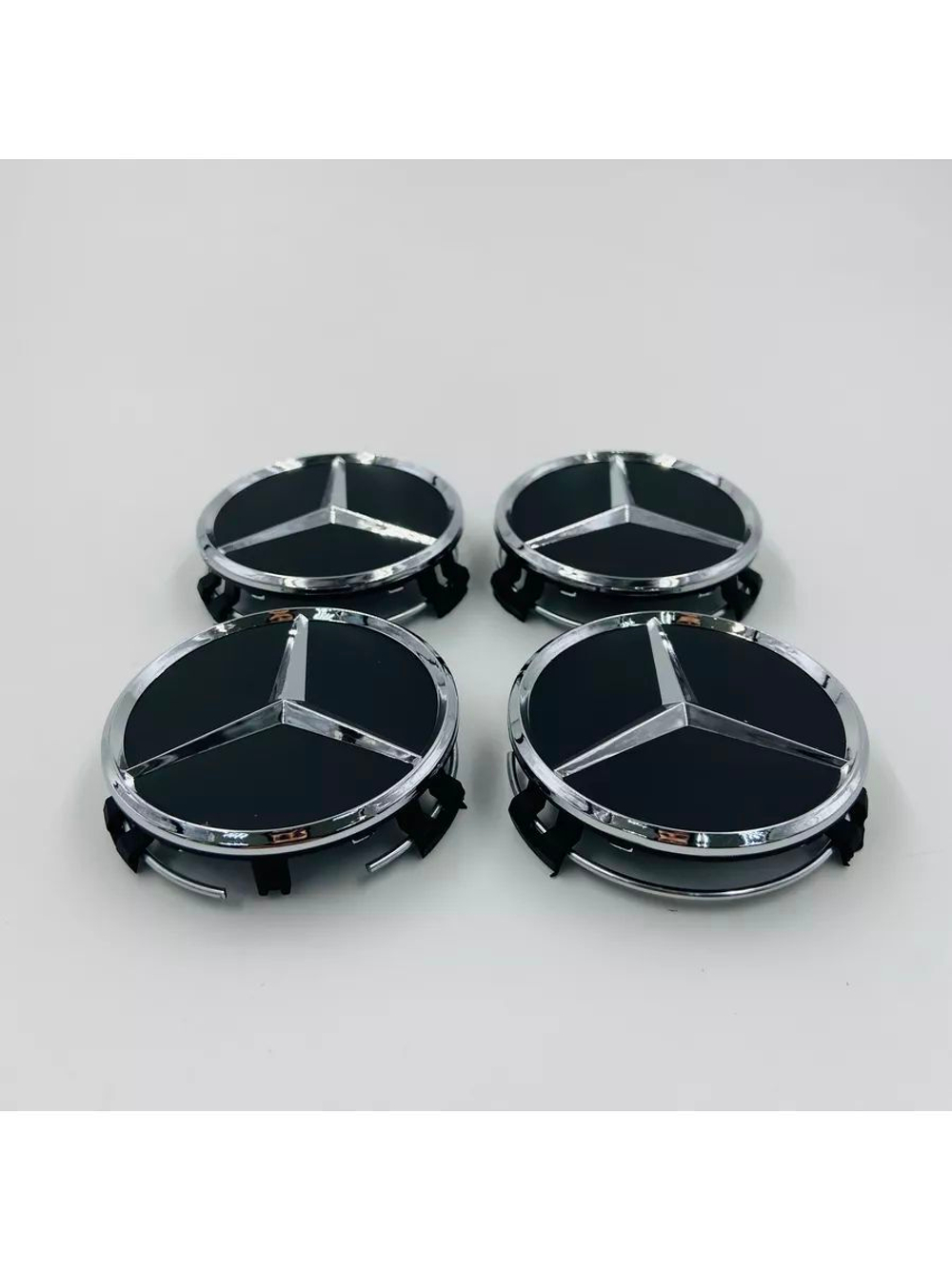 Колпачки на литые диски с эмблемой Mercedes 75 мм 4 шт