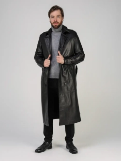 Плащ кожаный из натуральной кожи тренч