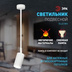 Светильник настенно-потолочный спот ЭРА OL45 WH MR16 GU10 IP20 белый