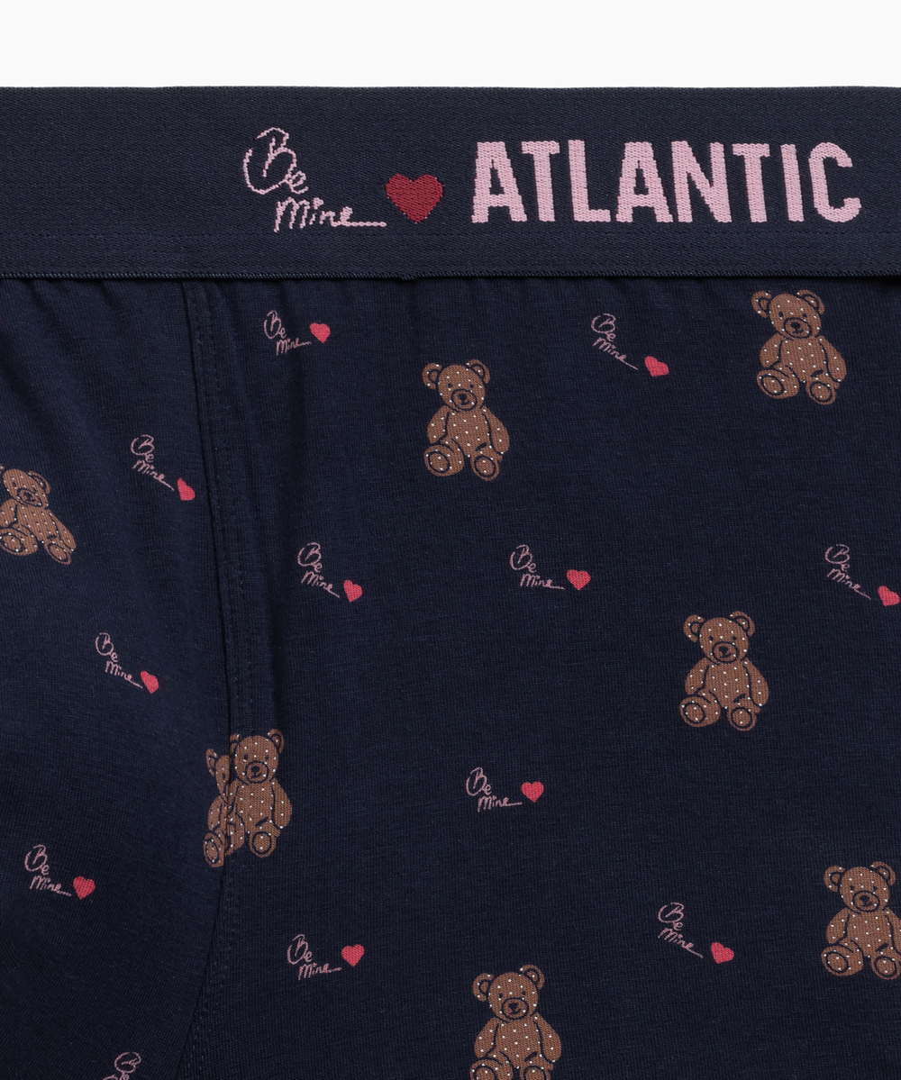 Мужские трусы шорты Atlantic, набор из 2 шт., хлопок, темно-синие + красные, 2GMH-025