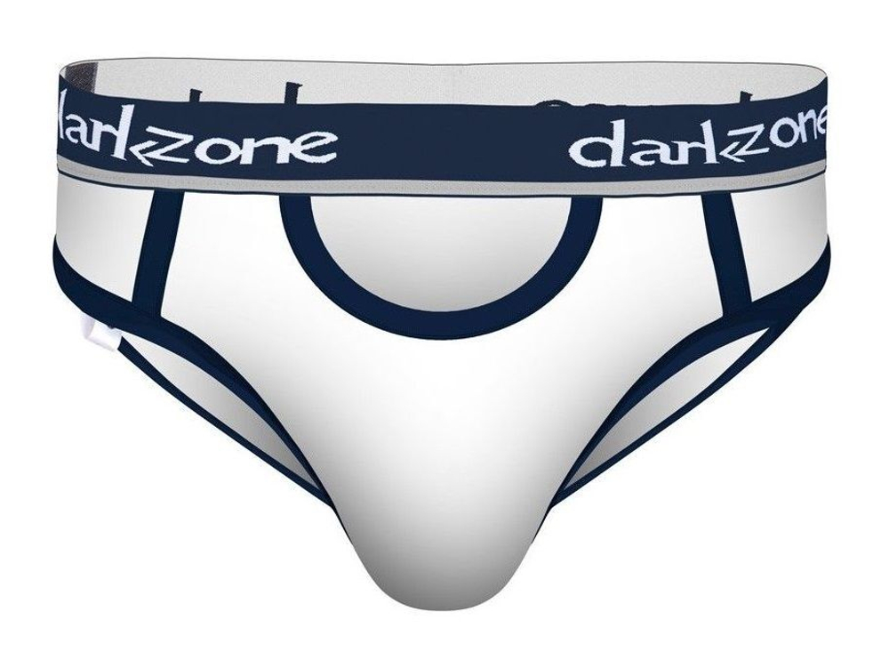 Белые мужские трусы-брифы с вырезом (Размер: XL) (Цвет: белый)