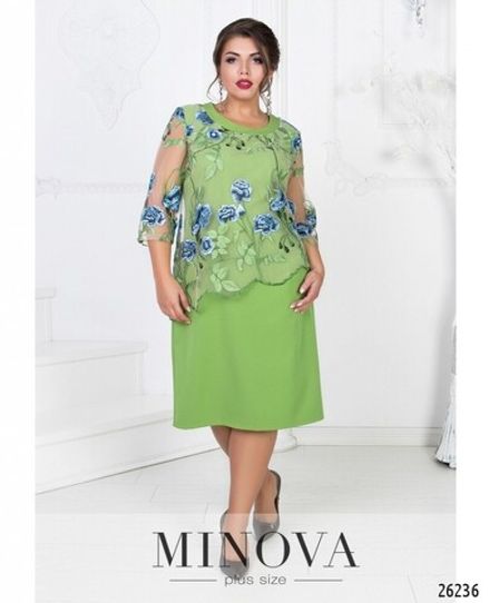 Платье 326-зеленый Minova Фото 2