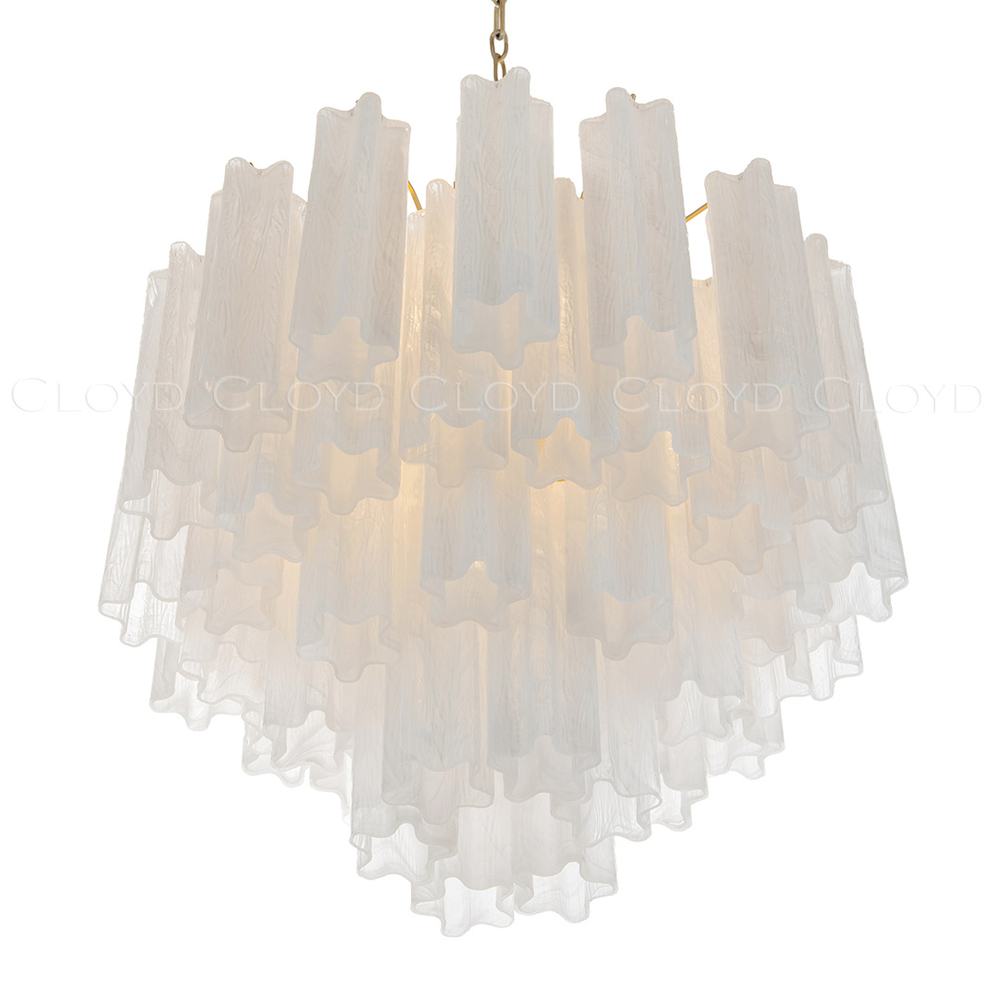 Люстра Cloyd ANNO-B C7 / Ø58 см - латунь светл. - стекло белые облака (арт.11648)