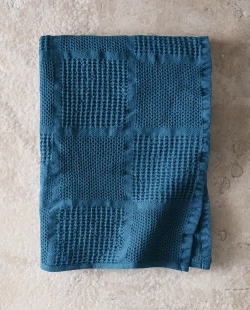 ZARA HOME ХЛОПКОВОЕ ПОЛОТЕНЦЕ, СИНИЙ