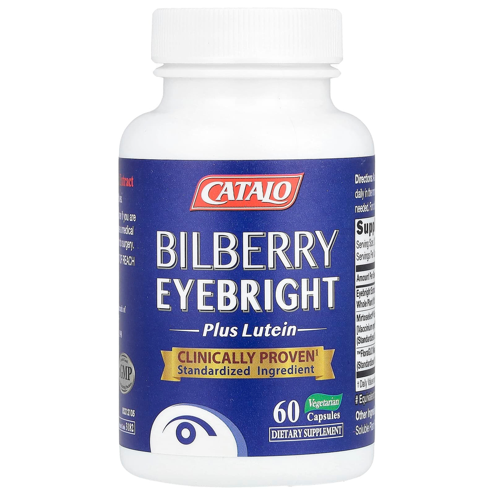 CATALO, Bilberry Eye Bright Plus Lutein, 60 вегетарианских капсул