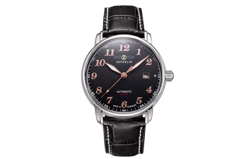 ZEPPELIN Piaget Collection Automatic Mechanical Movement Men"s Watches Watch Black Dial Stainless Steel Case