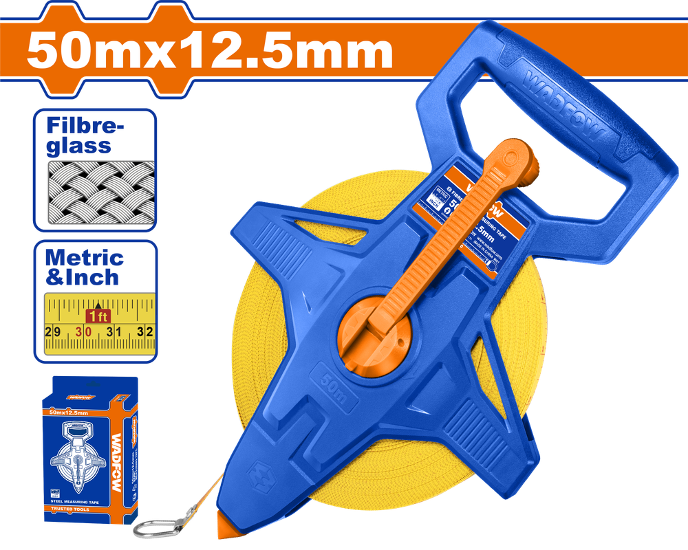 Лента измерительная фибергласовая WADFOW WMT2550 50м х 12,5мм