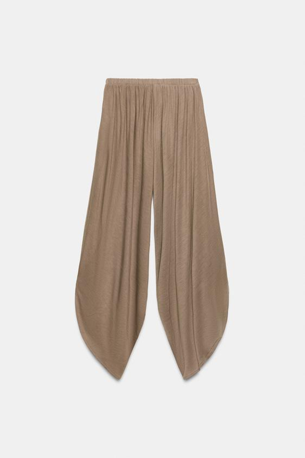ZARA СТРУЯЩИЕСЯ БРЮКИ БЭГГИ, ПЕСОЧНЫЙ