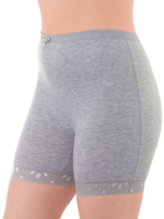 Панталоны из хлопка с эластичным кружевом по ноге (Размер: XXL) (Цвет: серый)