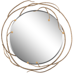 Настенное круглое зеркало Calipso (Калипсо) Каштан Найт Амбер