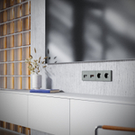 Розетка телевизионная встраиваемая VOLTUM S70 TV+RJ45 кат. 6, (титан)