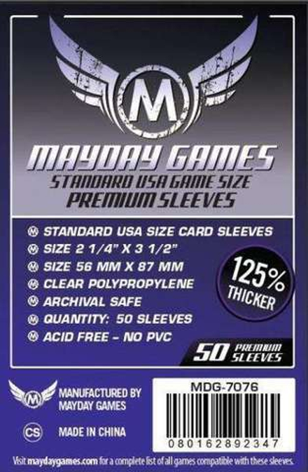 MayDay Games Standard USA Premium Sleeves 56mm x 87mm
