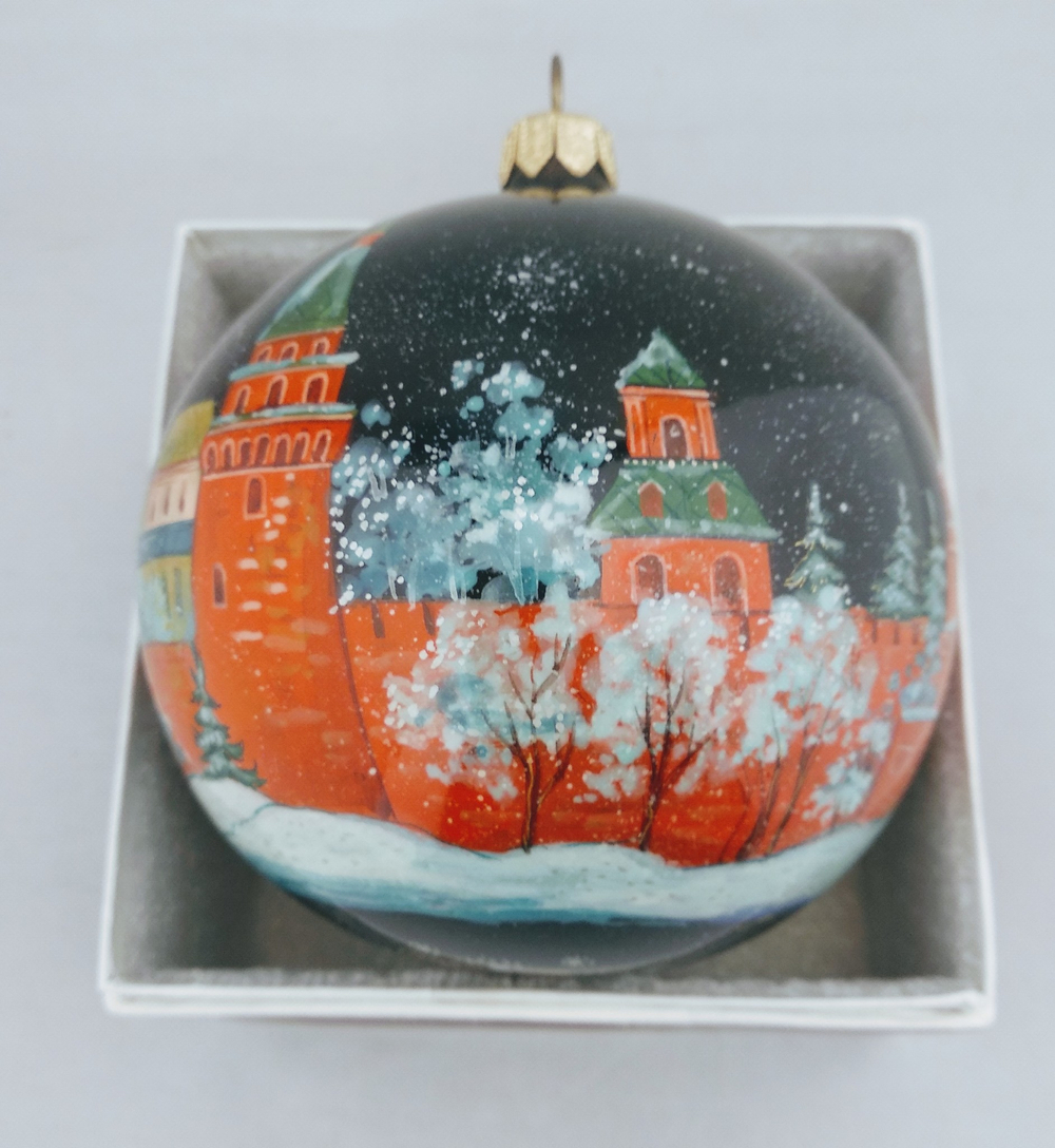 Шар новогодний с росписью "Москва" худ. Марова