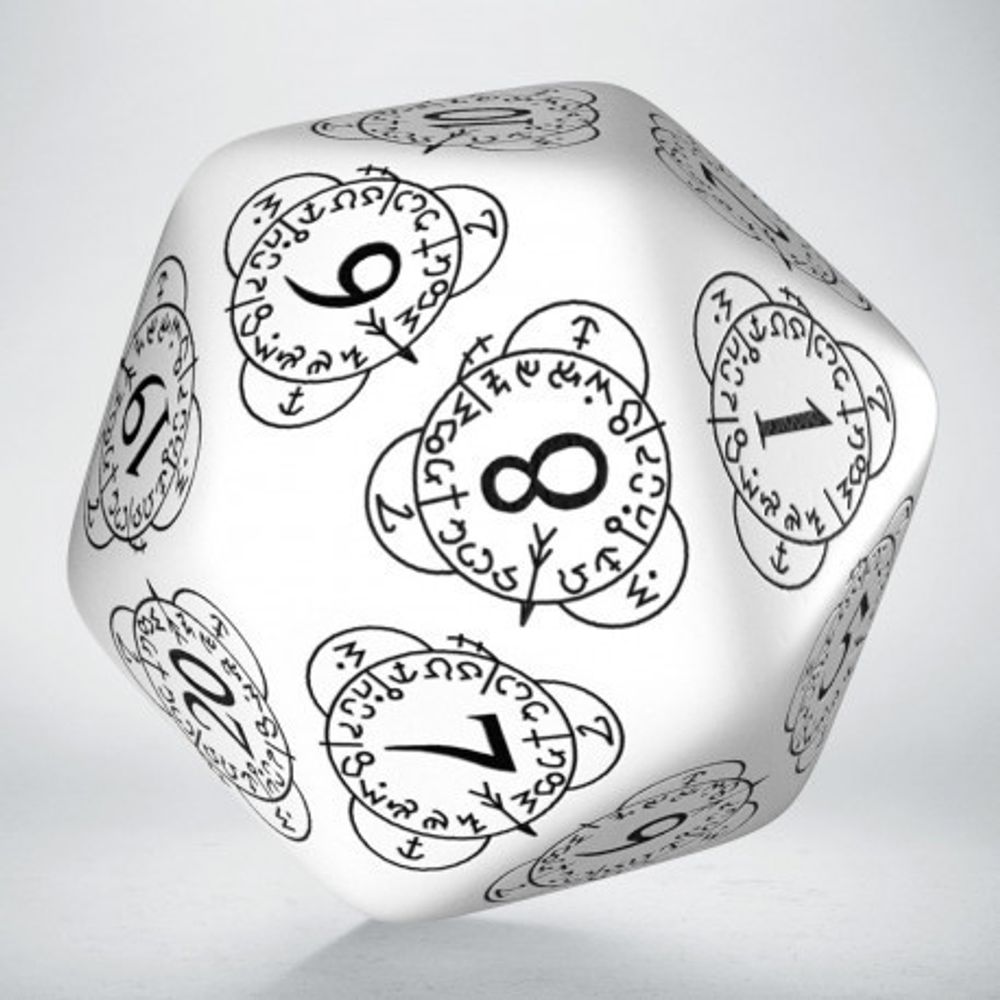 D20 Level Counter White &amp; black Die (1)