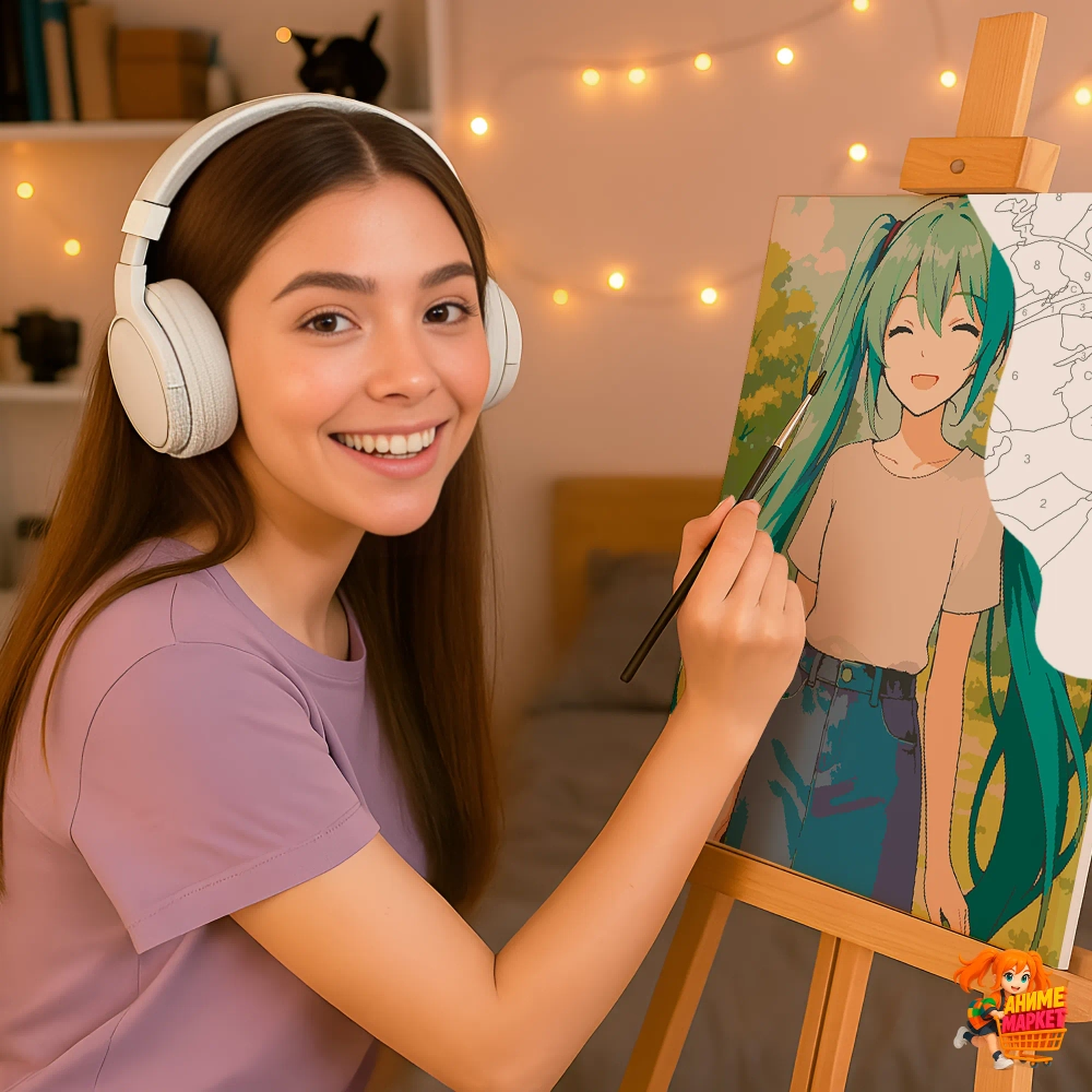 Картина по номерам Hatsune Miku Хацунэ Мику