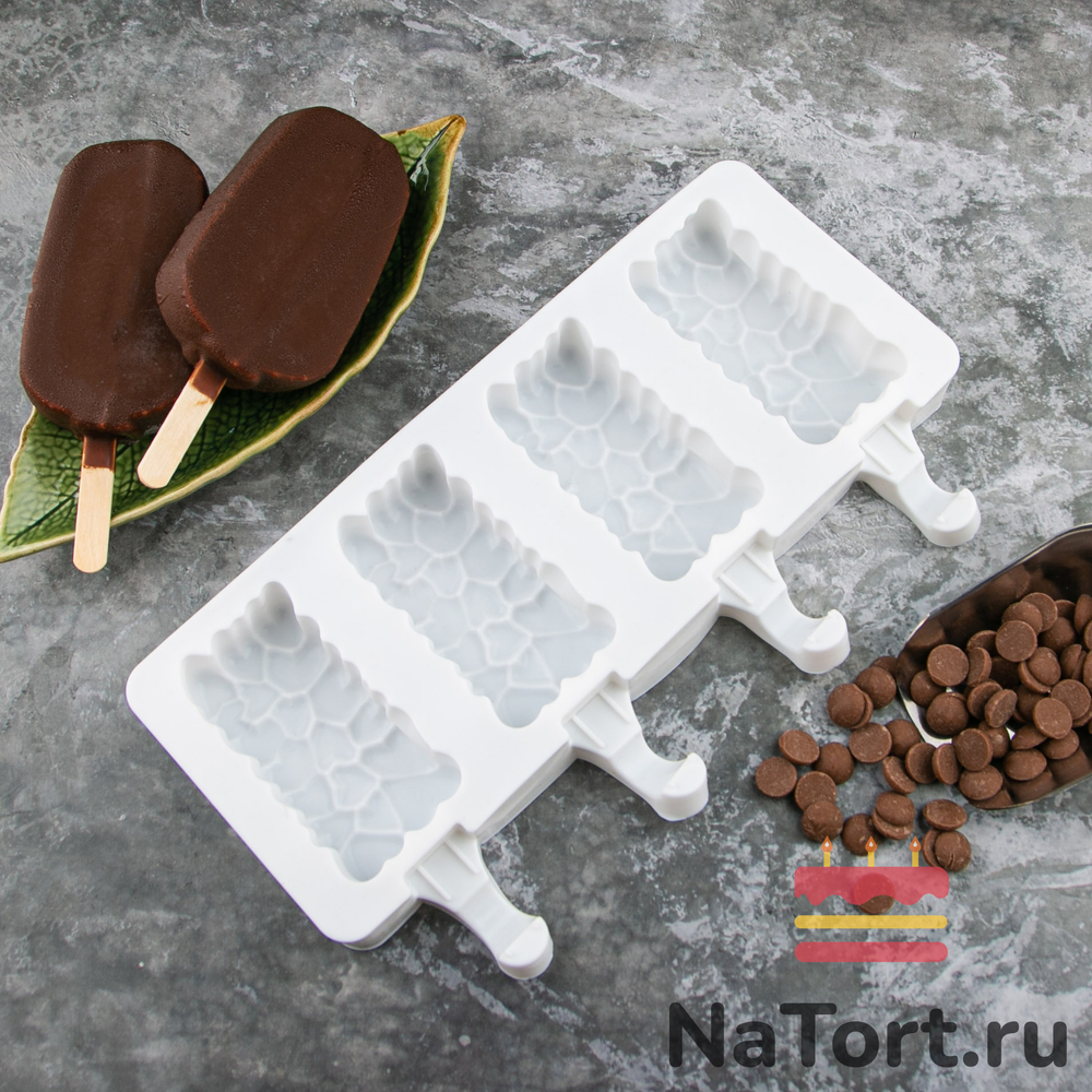 Форма силиконовая  «Эскимо Романтика», 4 ячейки