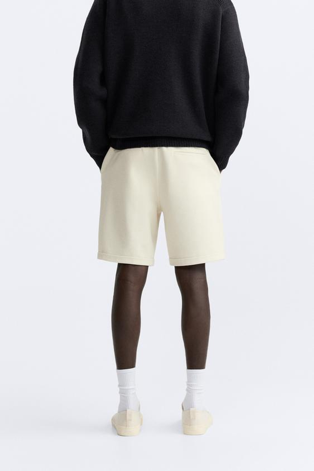 ZARA ШОРТЫ КОМФОРТНОЙ ПОСАДКИ, ЭКРЮ