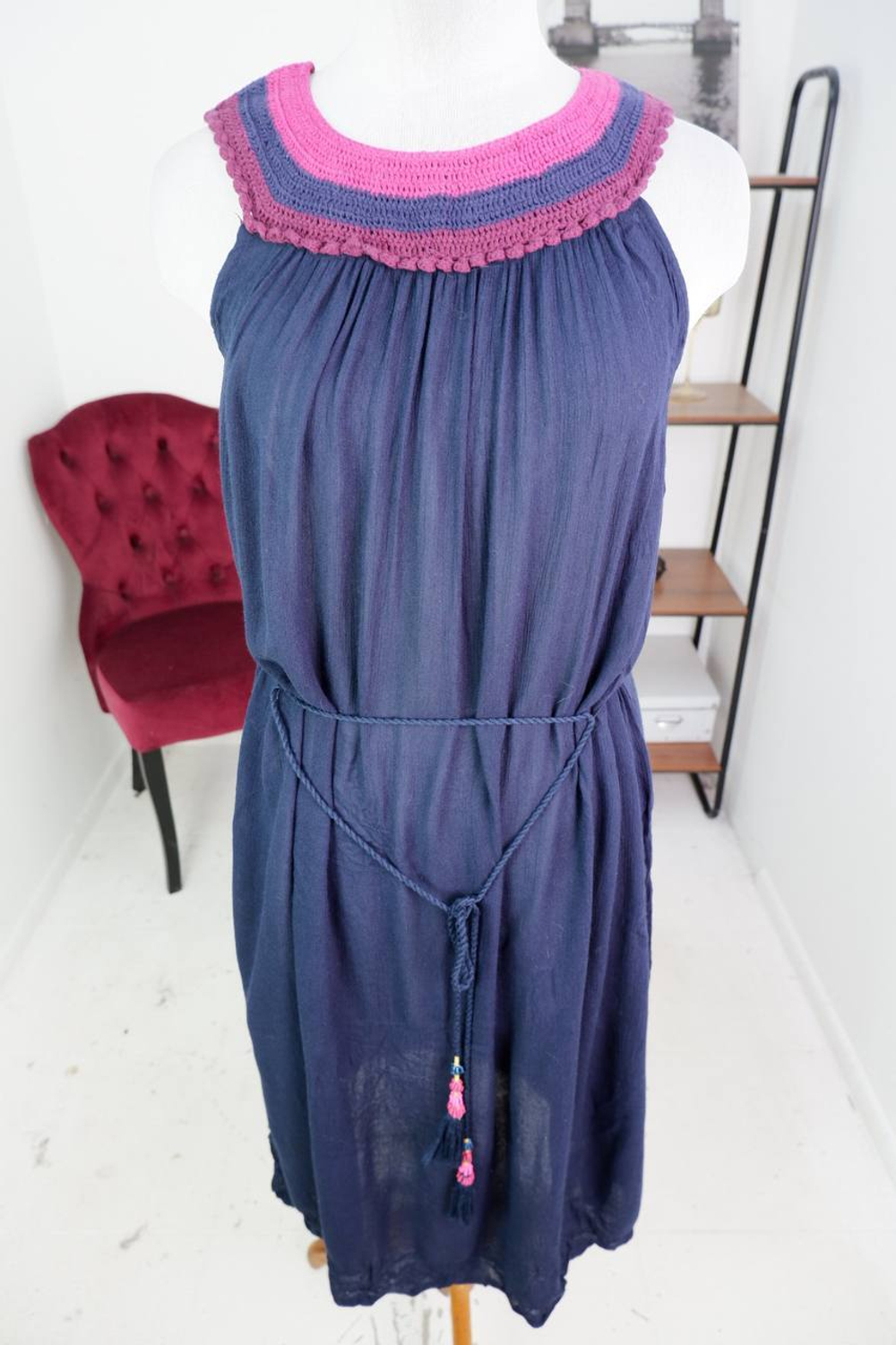 Платье Promod летнее с поясом, визуально на 46 размер