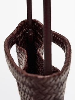 Massimo Dutti Плетеная сумка из кожи наппа, пестро-коричневый