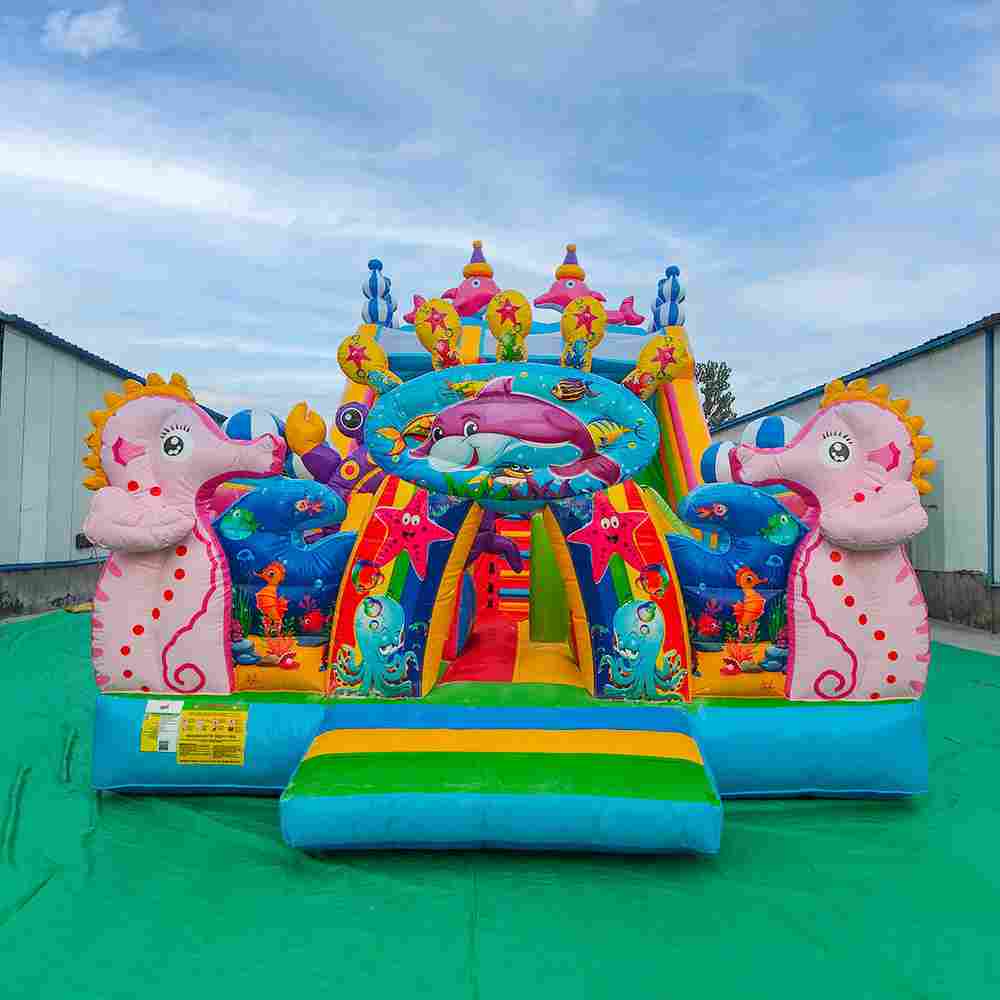 Коммерческий надувной батут «В гостях у дельфинов 3», 10*5*5 м