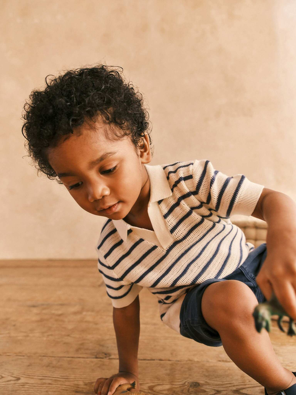 Поло вязаное для мальчика Next 948-960, Светло-бежевый, Синий