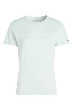 Женская теннисная футболка Tommy Hilfiger Regular Corp Logo C-NK SS - Мятный