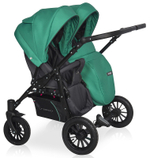 Детская коляска для двойни Riko Basic Saxo 2 в 1 01 бирюзовый-чёрный