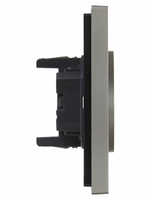 FORTE&PIANO Розетка 2-местная без заземления с защитными шторками безвинтовое крепление 10А FP525 сталь IEK