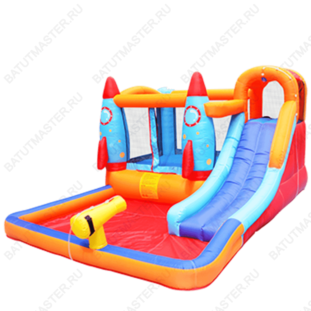 Батут для дачи, распродажа "Космические ракеты 2" 3,7*2,6*1,85 м