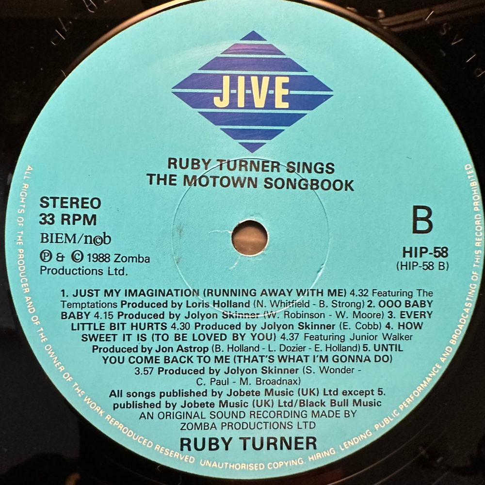 Ruby Turner - The Motown Song Book (Скандинавия 1988г.)