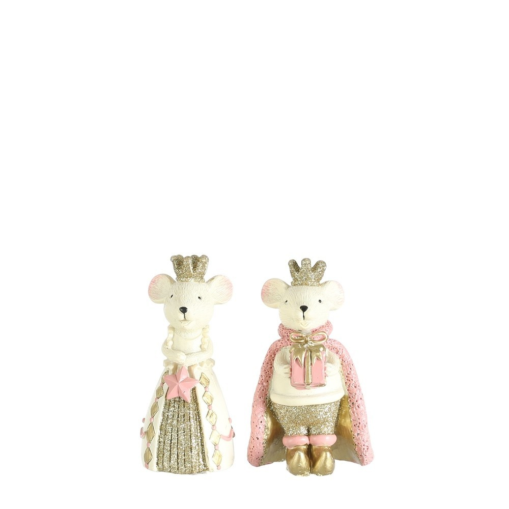 Декор Мышь 9х9.5х4.5см House of Seasons розовая в ассортименте 2 вида