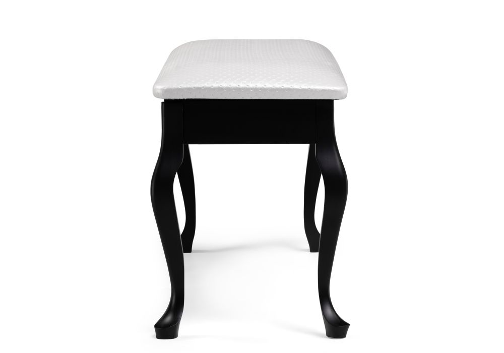 Банкетка Хиль черная / кожзам белый пунто