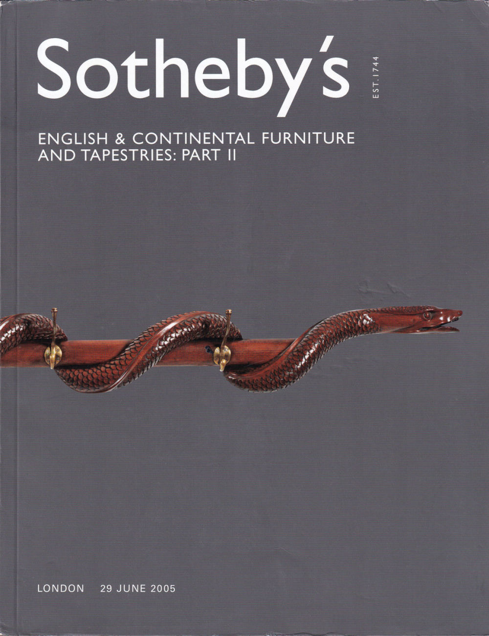 Каталог аукциона Sotheby's, Лондон, Мебель и гобелены Англии и континентальной Европы. Часть 2 от 29 июня 2005 года