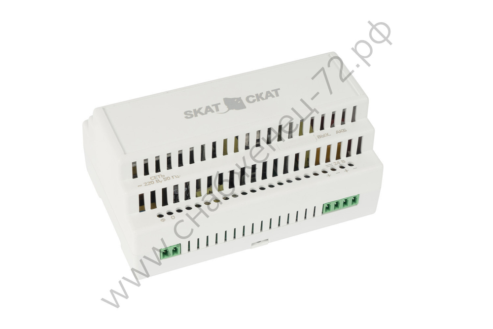 SKAT-24-4.0 DIN (СКАТ ИБП-24/4-DIN) источник питания 24В 4А АКБ внеш.12-17Ач