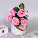 Ваза из пластика «Адель» 14*14,5см клетка, цвет белый