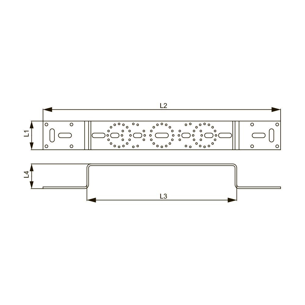 Усиленная монтажная пластина TECE из оцинкованной стали NEW для трех настенных уголков
