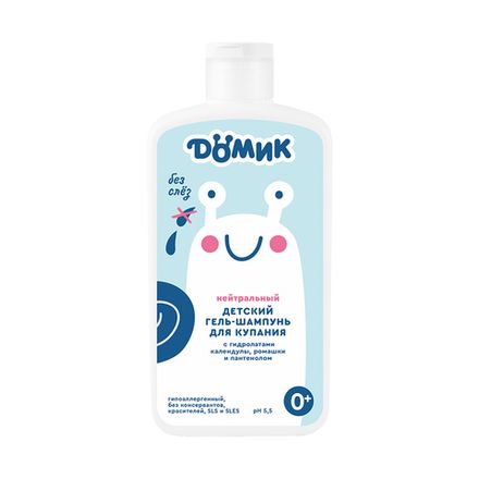 Нейтральный гель-шампунь для купания малышей без слез 0+