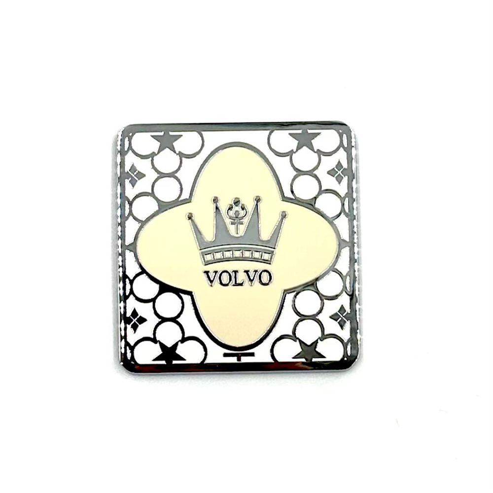 Наклейка Корона объемная полиуретановая + металл. Бежевый цвет (шильдик Crown, 4,5х4,5см)